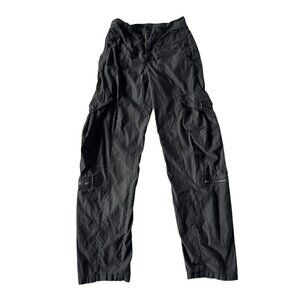 VTG Marithe Francois Girbaud Women's Sz 4 Black High Waist Cargo Pants Skater